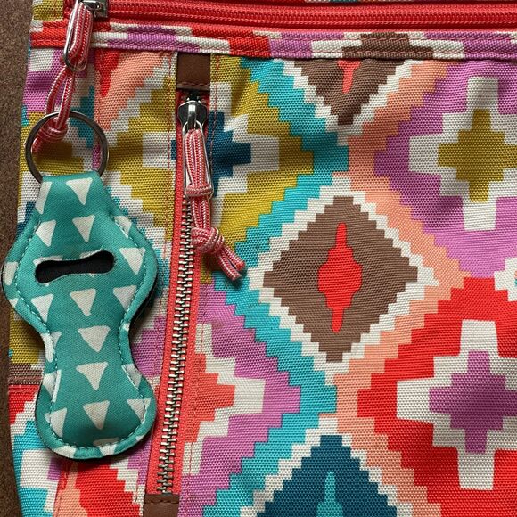 Vera Bradley Travel Ready Crossbody Bag - Tribal Aztec Hacienda Diamonds Pattern - Picture 2 of 7